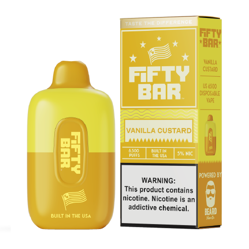 Fifty Bar Vanilla Custard Disposable Vape 6500 Puffs 12.95 EJ