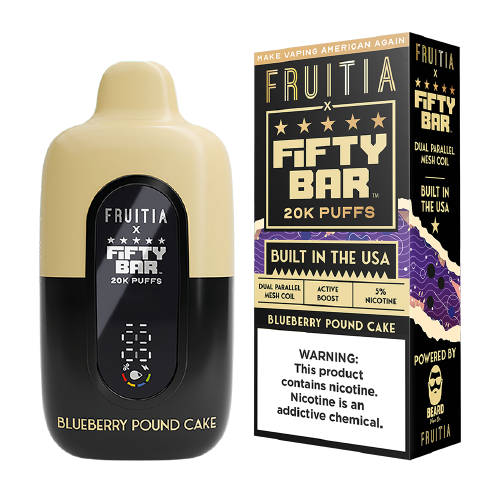 Blueberry Pound Cake Disposable Vape (20000 Puffs) by Fruitia x Fifty Bar